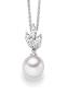 Preview: Silber Collier mit Zirkonia und Süßwasserperle (26-325)