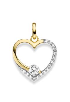 Herz-Anhänger aus Gold mit Zirkonia (25-435)