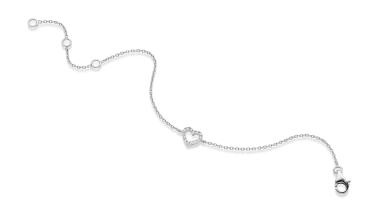 Armband aus Silber mit Herz Mittelteil mit Zirkonia (25-461)