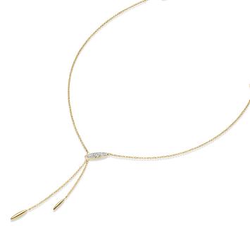 Preview: Vergoldetes Silber Collier mit Zirkonia (26-301)