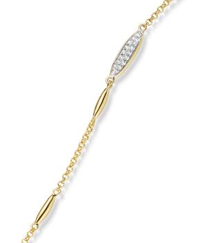 Preview: Vergoldetes Silber Armband mit Zirkonia (26-304)