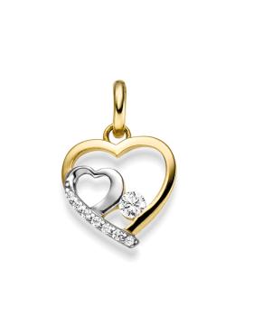 Gold Herz Anhänger mit Zirkonia (26-308)