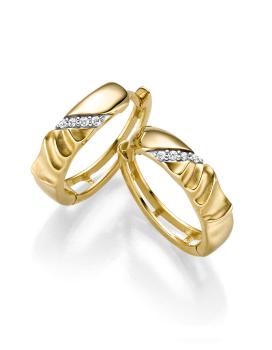 Gold und Weißgold Creolen mit Zirkonia (26-312)