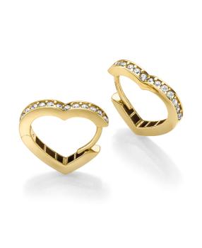 Gold Herz Creolen mit Zirkonia (26-313)