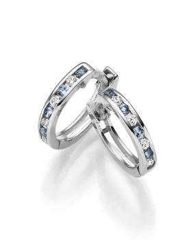 Silber Creolen mit farbigen Zirkoniasteinen (26-333)