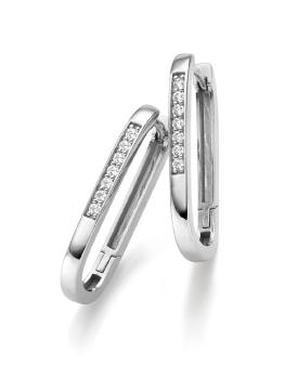 Silber Creolen mit Zirkonia (26-336)