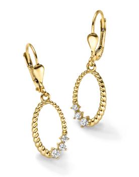 Gold Ohrhänger mit Zirkonia (26-345)