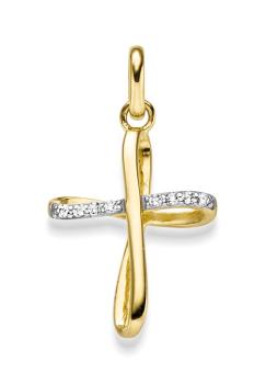 Gold Kreuz mit Zirkonia (26-350)