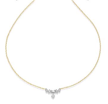 Preview: Vergoldetes Silber Collier mit Zirkonia (26-355)