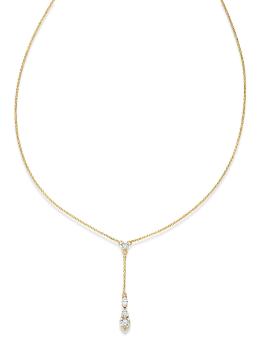 Preview: Vergoldetes Silber Collier mit Zirkonia (26-372)