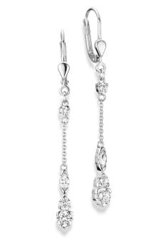 Silber Ohrhänger mit Zirkonia (26-373)