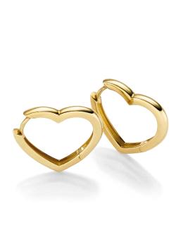 Vergoldete Silber Herz Creolen (26-377)