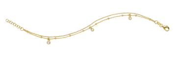 Vergoldetetes Silber Armband 2-reihig mit Zirkonia (26-413)