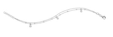Silber Armband 2-reihig mit Zirkonia (26-414)