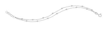 Silber Armband 2-reihig mit Kugeln (26-416)
