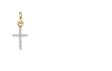 Gold Kreuz mit Zirkonia (26-435)