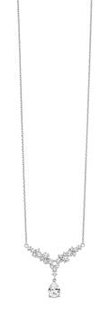 Silber Collier mit Zirkonia (26-473)