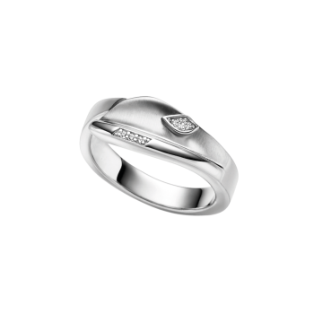 Ring aus rhodiniertem Silber mit Zirkonias (22-225)
