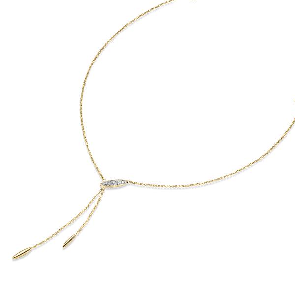 Vergoldetes Silber Collier mit Zirkonia (26-301)