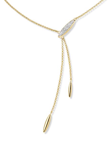 Vergoldetes Silber Collier mit Zirkonia (26-301)