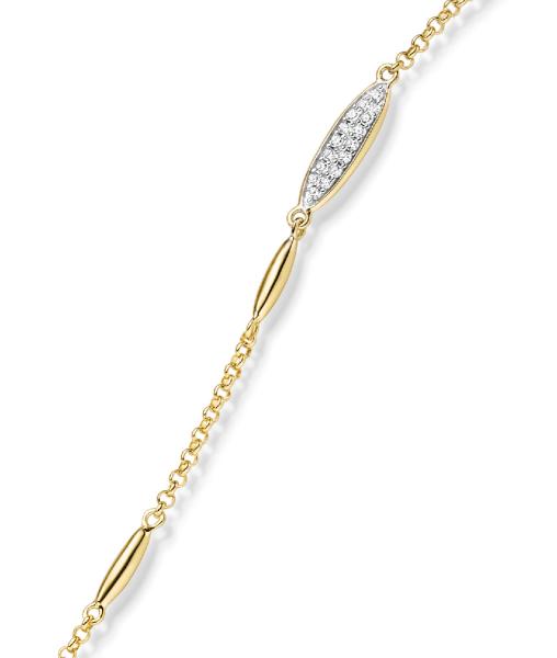 Vergoldetes Silber Armband mit Zirkonia (26-304)