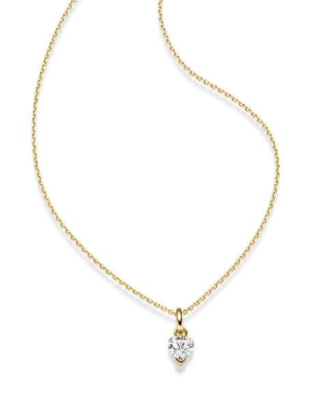 Gold Herz Anhänger mit Zirkonia (26-306)