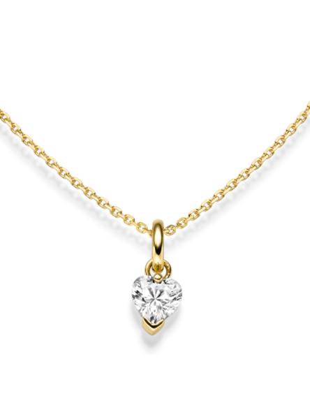 Gold Herz Anhänger mit Zirkonia (26-306)