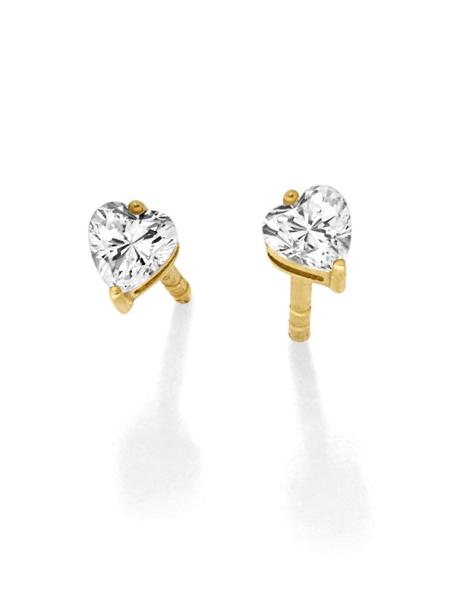 Gold Herz Ohrstecker mit Zirkonia (26-307)