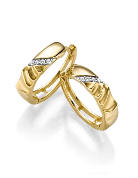 Gold und Weißgold Creolen mit Zirkonia (26-312)