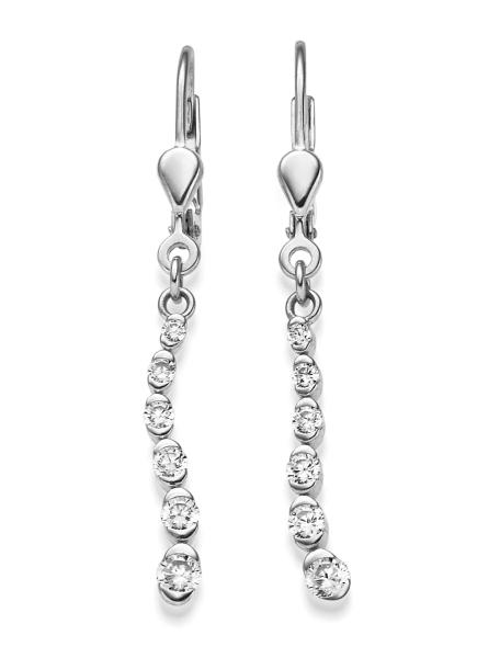 Silber Ohrhänger mit Zirkonia (26-331)