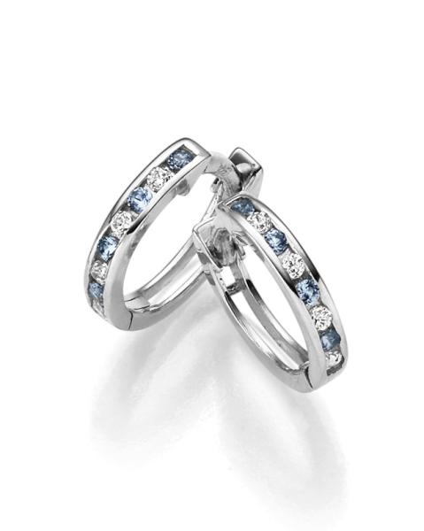 Silber Creolen mit farbigen Zirkoniasteinen (26-333)