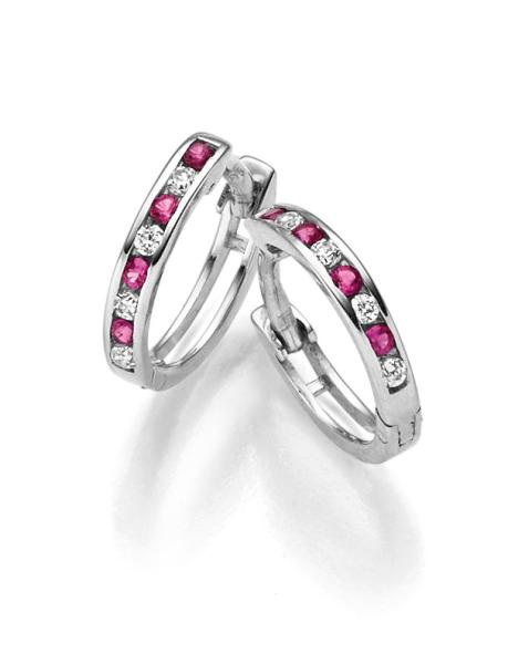 Silber Creolen mit farbigen Zirkoniasteinen (26-335)