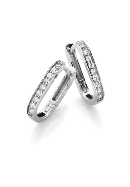 Silber Creolen mit Zirkonia (26-337)