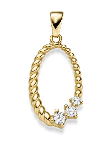 Gold Anhänger mit Zirkonia (26-344)