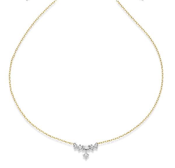 Vergoldetes Silber Collier mit Zirkonia (26-355)