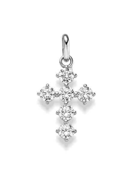 Silber Kreuz mit Zirkonia (26-357)