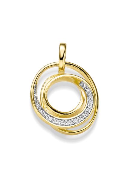 Vergoldeter Silber Anhänger mit Zirkonia (26-359)
