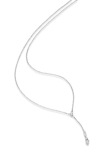 Silber Collier mit Zirkonia (26-371)