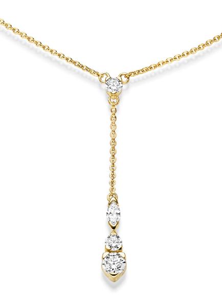 Vergoldetes Silber Collier mit Zirkonia (26-372)