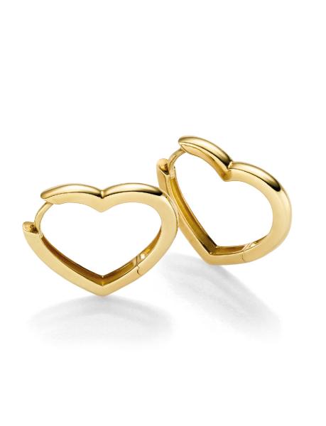 Vergoldete Silber Herz Creolen (26-377)