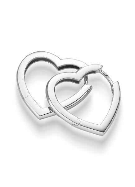 Silber Herz Creolen (26-378)