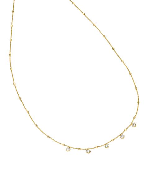 Vergoldetetes Silber Collier mit Zirkonia (26-409)