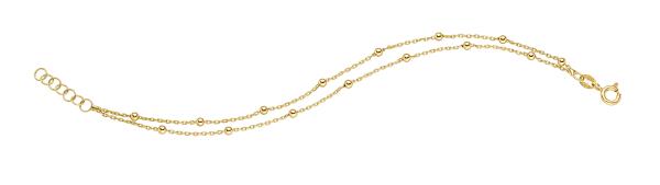 Vergoldetetes Silber Armband 2-reihig mit Kugeln (26-415)