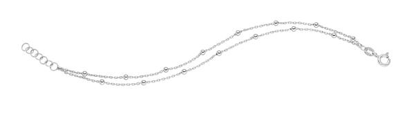 Silber Armband 2-reihig mit Kugeln (26-416)