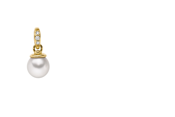 Vergoldeteter Silber Anhänger mit Zirkonia und Süsswasserperle (26-421)