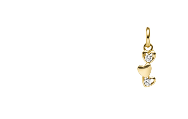 Gold Herzanhänger mit Zirkonia (26-436)
