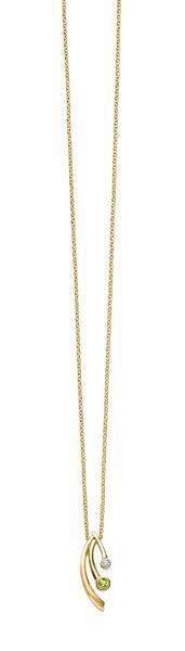 Gold Anhänger mit Zirkonia und Peridot (26-448)