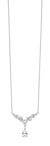 Silber Collier mit Zirkonia (26-473)